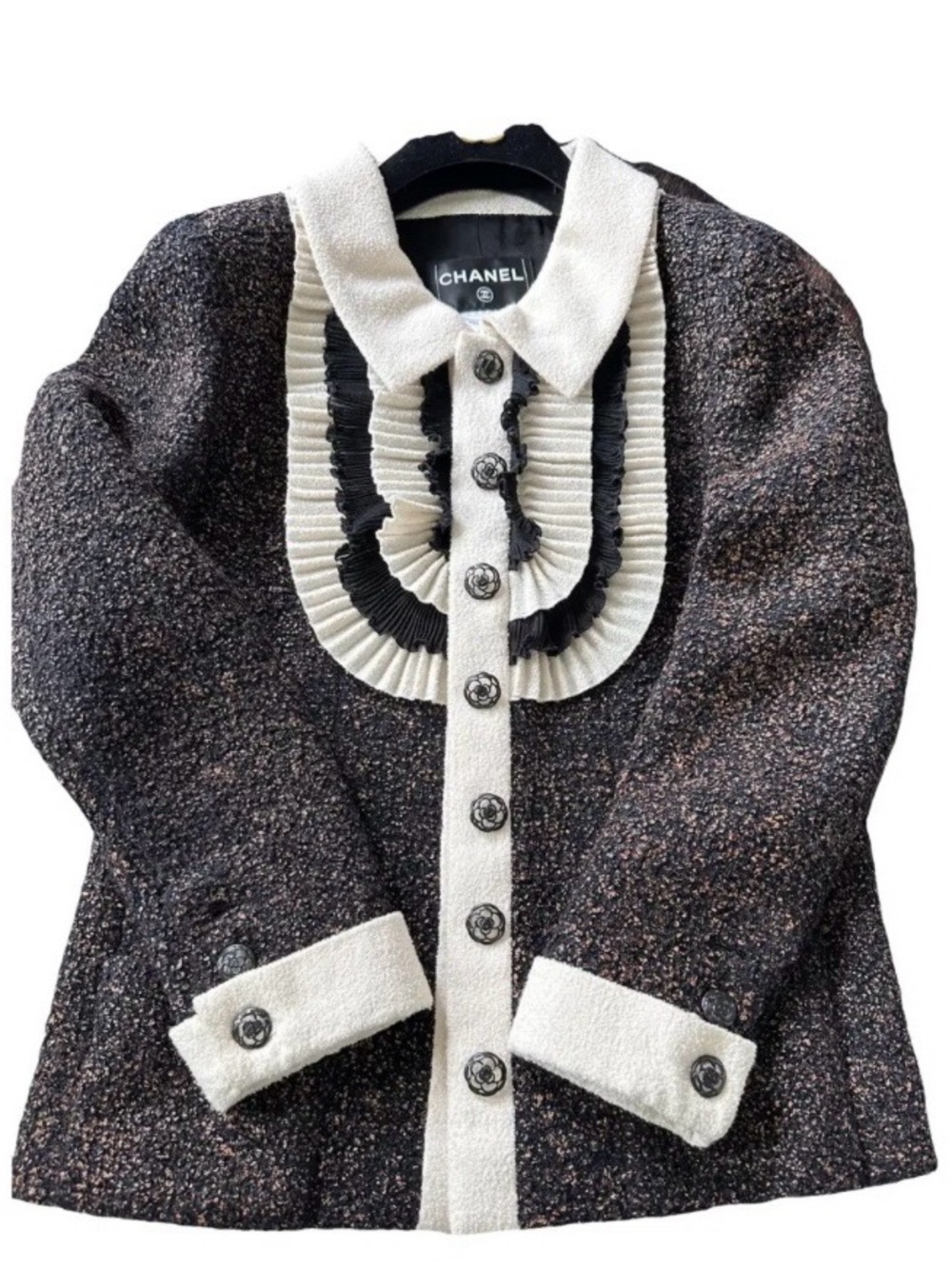 CHANEL Gabriel Ruffle-Trim Tweed Jacket - Picture 3 of 13